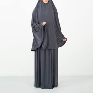 カスタムプレミアムジャージー2ピース祈りアバヤセットインスタントKhimarエレガントなイスラム教徒の女性ドレスイスラム卸売クローズドアバヤ - Product Image 3