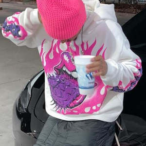 Felpe con cappuccio allentate con cappuccio da uomo stile <span class=keywords><strong>Rock</strong></span> alla moda felpe in cotone con cappuccio Casual primavera autunno - Product Image 2