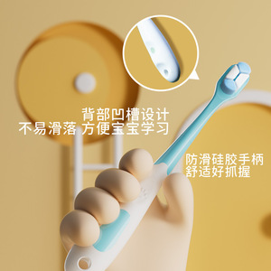 Kenuo – brosse à dents pour enfants, poils souples, petite tête, pour les tout-petits, soins des dents de lait, 12 pièces, carton, vente en gros - Product Image 2
