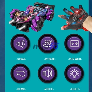 รถบังคับวิทยุแบบดริฟท์ 2.4GHz ควบคุมด้วยรีโมทแบบนาฬิกาข้อมือ พร้อมไฟ แสงสีเสียงเพลง และสาย USB รวมถึงระบบควบคุมด้วยท่าทาง - Product Image 4