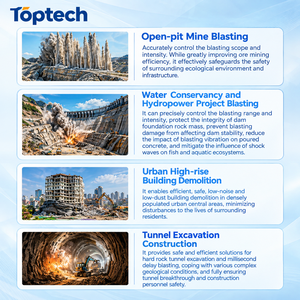เครื่องวัดการสั่นสะเทือน Toptech Blasting แบบ 3 ช่องสัญญาณ ความถี่ 10 กิโลเฮิรตซ์ ระดับอุตสาหกรรม IP67 สำหรับงานเหมืองและงานก่อสร้างอุโมงค์ - Product Image 5