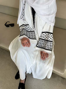 Loriya Customized Embroidery Cardigan Women Islamic Clothing Hot Selling High Quality Trend <strong>Abaya</strong> <strong>Palestinian</strong> <strong>Abaya</strong> - Product Image 2