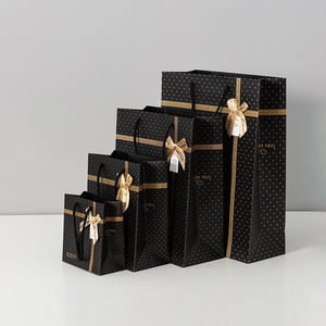 Lipack生日礼品袋购物波点纸袋彩色工艺纸袋带丝带领结 - Product Image 4