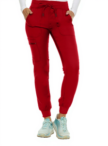 Pantalon de jogging en tricot rouge pour femmes, uniforme d'hôpital - Product Image 2