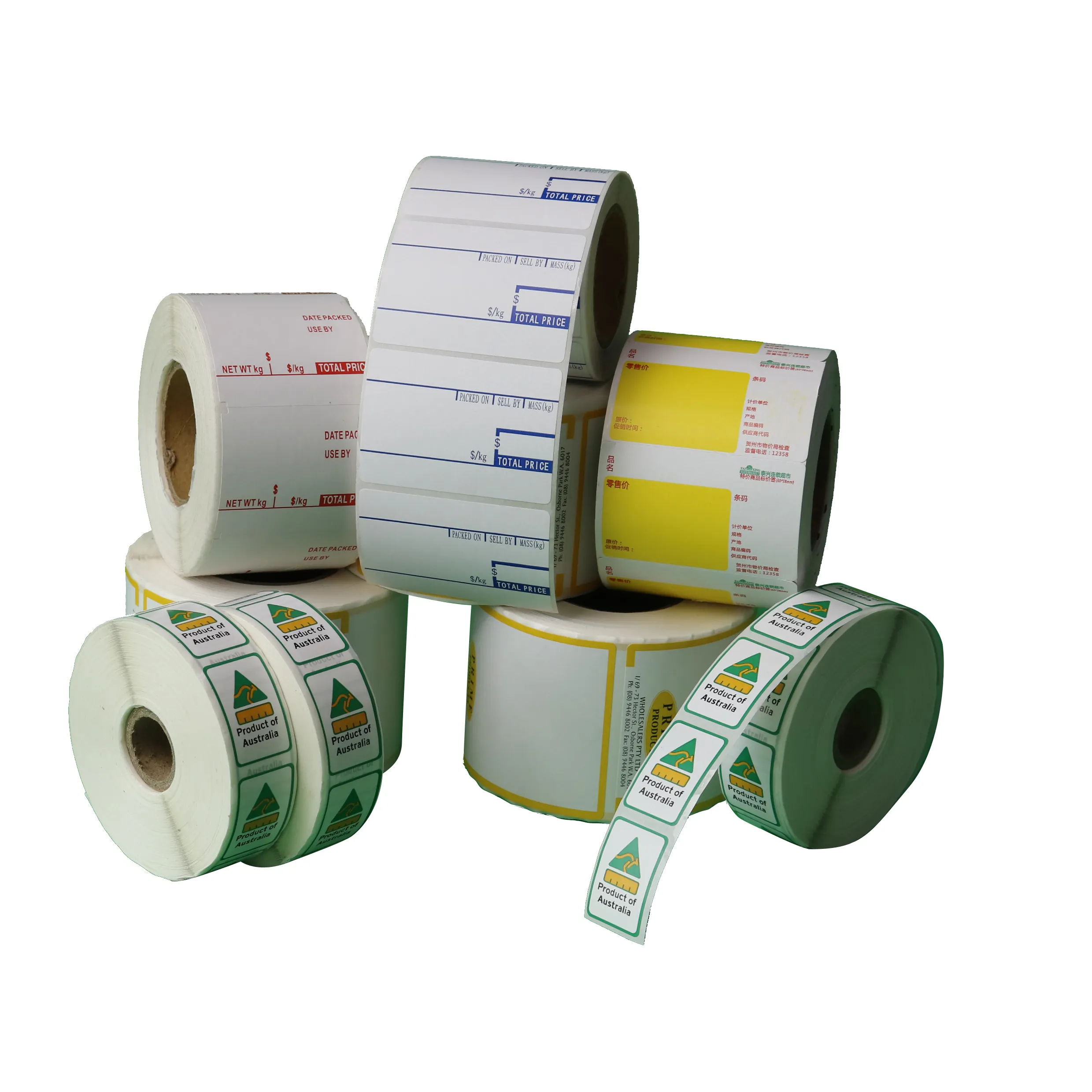 Pegamento acrílico resistente al calor, etiqueta adhesiva térmica personalizada, cinta de etiquetas de 100x150mm, Material PP de impresora de Tze-s751