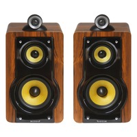 KYYSLB Fever Enceinte d'étagère 6,5 pouces Audio Hifi Passive 3 voies en bois massif et cuir, Enceintes domestiques haute puissance