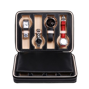<span class=keywords><strong>Montre</strong></span> pour hommes et femmes, étui de <span class=keywords><strong>voyage</strong></span> en cuir marron avec 8 grilles, Portable, nouvelle collection 2019 - Product Image 4