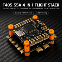 Contrôleur de vol Premium F405 F4 avec ESC 4-en-1 55A, module 30.5x30.5 2-6S à montage en surface UART/I2C/SPI pour drone de course FPV