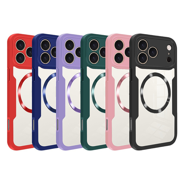 MOQ 500 For 17 Full Cover Case Screen Camera Protector Wireless Charging 360 Magnetic Design Shockproof TPU+PC Material for