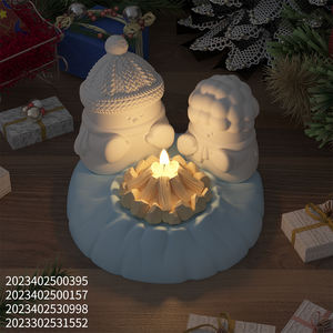 Moule en silicone DM836 <span class=keywords><strong>pour</strong></span> bougie en forme de bonhomme de neige, base de bougie en béton, aromathérapie, plâtre, décorations de Noël - Product Image 6