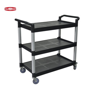 Chariot de nourriture mobile pliable en plastique multifonctionnel avec logo personnalisé à 2/3 étages pour l'utilisation dans les hôtels et les restaurants - Product Image 5