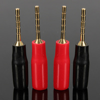 Fiche banane haut de gamme en cuivre pur plaqué or laiton 2mm