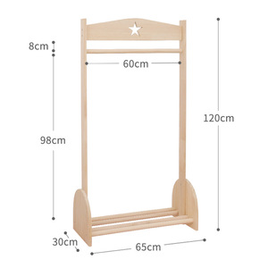 Appendiabiti in legno per bambini con motivo a stella - Product Image 4