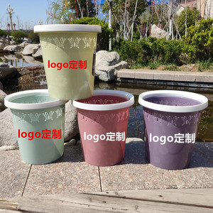 <b>Plastic</b> Trash Can Cylindrical 12L And Above Big Size Indoor Waste Bins For Living Room <b>Kitchen</b> Bathroom - Product Image 2