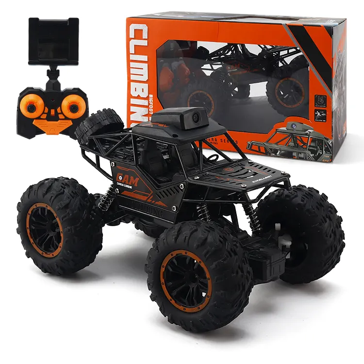 RC climbing High Speed Mobile Phone Control car 1:18 2.4G radio off road metal rc crawler car with wifi camera Toy Cars Toys