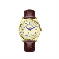 Reloj de cuarzo práctico con ventana de calendario semicircular