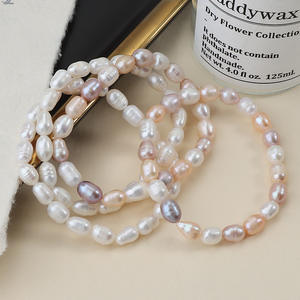 Pulsera de perlas de agua dulce naturales al por mayor de moda pulsera elástica con cuentas de perlas roscadas para mujeres y hombres - Product Image 3