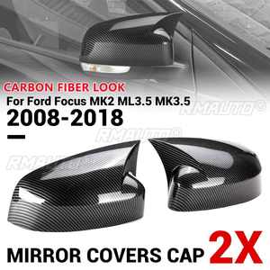 Paire de coques de rétroviseurs latéraux de voiture, capuchons de rétroviseurs extérieurs, garnitures de coque de rétroviseur pour Ford Focus MK2 MK3 MK3.5 2008-2018 - Product Image 1