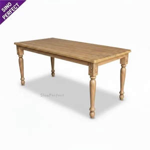 Mesa de Banquete Rectangular Vintage Personalizada de Fábrica, Mesa de Resina Color Madera para Restaurante, Fiesta, Recepción, Comedor - Product Image 3