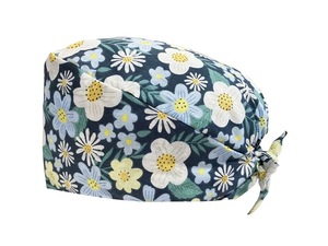 หมวกผ่าตัดผ้าฝ้ายแท้สำหรับผู้หญิง ลายผูกโบว์ ดีไซน์หัวเข็มขัดแบบใหม่ สไตล์ลำลอง สำหรับทันตกรรม ชีโม ดูแลหลังคลอด - Product Image 4