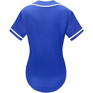 Babyhealthy Womens Baseball Jersey Button Down <b>Plain</b> <b>Tshirt</b> Breathable Softball Sports Active Wear - Product Image 3