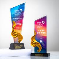 Logo personnalisé HBL impression couleur créative impression 3D trophée étoile trophée cristal trophée verre Souvenir