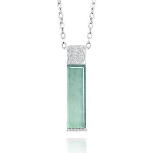 จี้หยกเจไดต์สีน้ำเงินธรรมชาติ เงินแท้ S925 เครื่องประดับผู้หญิง สไตล์จีน พร้อมใบรับรอง D239 - Product Image 1