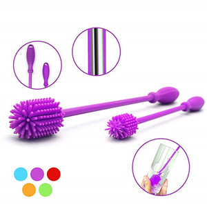 แปรงทำความสะอาดขวดซิลิโคนเกรดอาหารอเนกประสงค์ ปลอดสาร BPA ใช้ซ้ำได้ - Product Image 4