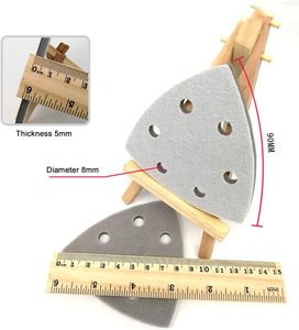 90*90*90mm 마우스 스폰지 6 개의 구멍이있는 모래 습식 및 건식 샌딩 스폰지 연마 도구 용 삼각형 폼 사포 연마 연삭 - Product Image 3