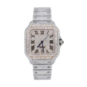 Venta al por mayor de lujo Iced Out Reloj Movimiento Suizo Automático Mecánico Diseñadores Relojes Hip Hop VVS D Color Moissanite Relojes