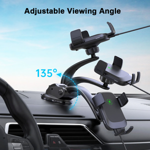 Support de téléphone de voiture à charge rapide sans fil 15W avec ventouse puissante, support de téléphone réglable pour pare-brise et tableau de bord - Product Image 6