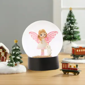 Usine 80mm Style de dessin animé beaux animaux Souvenir boule à eau boule à neige en résine artificielle pour la décoration de la maison avec thème musical