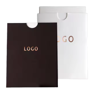 Tarjetas de agradecimiento reciclables de lujo personalizadas con sobre de lámina plateada, bolsa para facturas, logotipo en relieve, Impresión de manga de sobre - Product Image 1