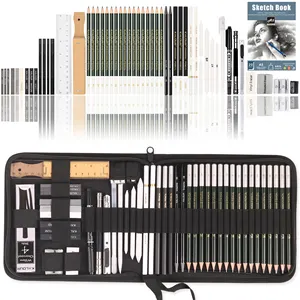 KALOUR New Product Hot Sale New 54pcs Sketching and Charcoal Pencil Sketch set with Sketch Pad