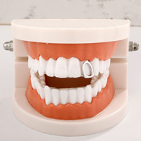 Grillz unique en forme de O creux, poli, ornement dentaire hip-hop, accessoire de mode polyvalent unisexe