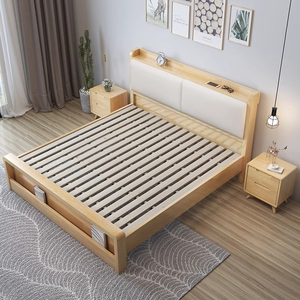 <span class=keywords><strong>เตียง</strong></span>ไม้ทึบสองชั้นพร้อมลิ้นชักอเนกประสงค์แบบยืดได้เฟอร์นิเจอร์ห้องนอนที่เรียบง่ายหรูหราทันสมัย - Product Image 3