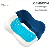 Coussin de siège ergonomique en mousse à mémoire de forme avec gel rafraîchissant, forme en U, pour soulager la pression sur le coccyx et les douleurs aux hanches, avec housse rafraîchissante