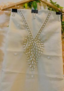 Pure Organza Hand Embroidered Suit Piece Kurta Pant Dupatta Women's Designer Ethnic Wear Traditional Indian Outfit Wholesale - Product Image 3