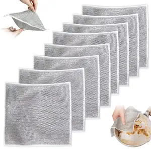 Hai lớp dây Dishwashing rags cho ẩm ướt và khô không đầu dây dishcloth đa năng dây làm sạch vải cho các món ăn