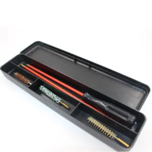 Gun Cleaning Kit with Long Rod Hard Nylon Brush Coiled Stainless Steel bronze Brush