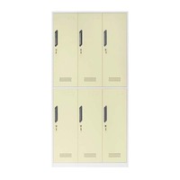 Casier métallique à 6 portes pour sacs de golf, armoire de rangement robuste en acier à six portes pour sacs et vêtements