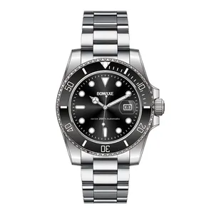 Relógios de pulso para mergulhadores mecânicos de alta qualidade sem logotipo, relógios de pulso de aço inoxidável 904L para homens, movimento automático personalizado sem logotipo