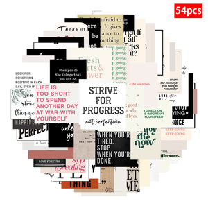 54 Uds texto inspirador pegatinas en inglés paquetes de pegatinas de PVC impermeables para equipaje de portátil funda de teléfono portátil mochila taza - Product Image 3