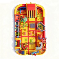 Parque de Obstáculos Inflable Comercial, Gran Parque de Diversiones Inflable de PVC, Ciudad de Diversión Inflable Gigante para Niños, Juegos en Equipo, Eventos y Fiestas
