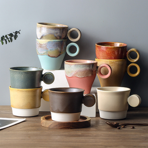 Taza de Café de Cerámica Retro, Taza Creativa con Personalidad, Taza de Leche <span class=keywords><strong>para</strong></span> <span class=keywords><strong>el</strong></span> <span class=keywords><strong>Desayuno</strong></span>, Taza <span class=keywords><strong>para</strong></span> Parejas - Product Image 1