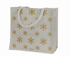 Özel Logo ile kadın için doğal çevre dostu kullanımlık hediye bakkal alışveriş kullanımı beyaz Juco jüt Tote çanta kullanıma hazır