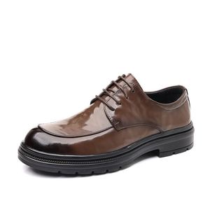 Zapatos de Cuero para Hombre, Diseño Cuadrado, Ligeros, de Lujo, Formales para Negocios, Suela Gruesa, Transpirables, Antideslizantes, Venta al Por Mayor de Fábrica - Product Image 1