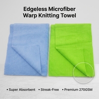 Serviette en microfibre tricotée à séchage rapide, 40x40cm, 350gsm, 5 couleurs, sans peluches, pour le nettoyage domestique et automobile - Vente en gros, succès commercial