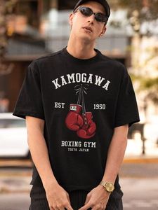 Camiseta de algodón puro vintage con estampado de Hajime No Ippo para hombre y mujer, estilo streetwear, divertida, <span class=keywords><strong>manga</strong></span> Kamagawa <span class=keywords><strong>Boxing</strong></span> Gym - Product Image 1