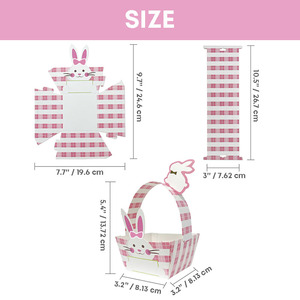 Xieli <strong>Easter</strong> Bunny Wrapables Gift <strong>Baskets</strong> with Handle Paper Treat Boxes for <strong>Easter</strong> Party Favors - Product Image 3